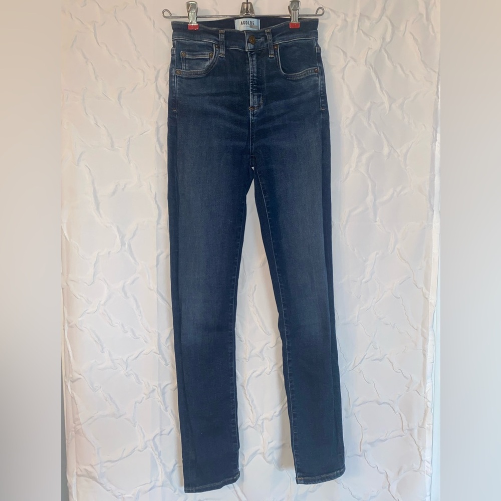 AGOLDE Denim Jeans Skinny High Rise Dark Wash Women’s Size 26 Stretch